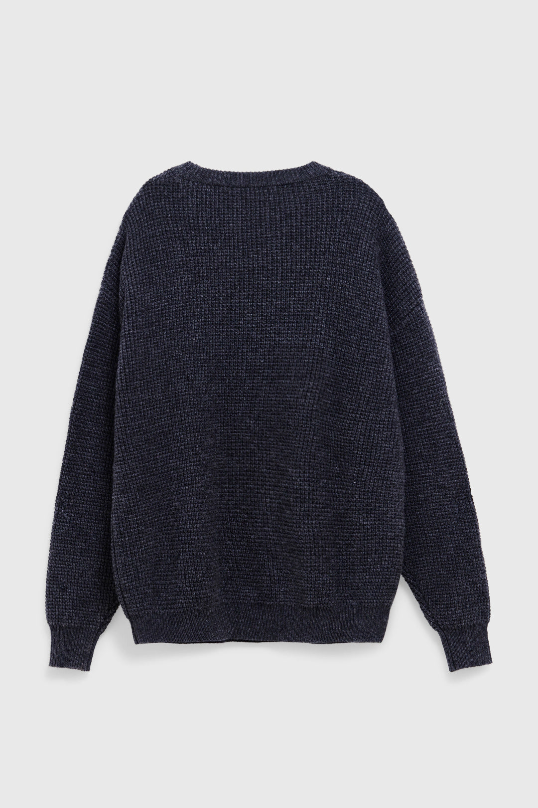 ANTHRACITE WAFFLE KNITTED SWEATER