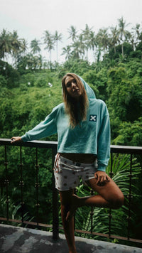 SUDADERA CON CAPUCHA MUJER NATURE ACQUA