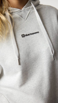 SUDADERA CON CAPUCHA CLEAN LIGHT GREY MELANGE