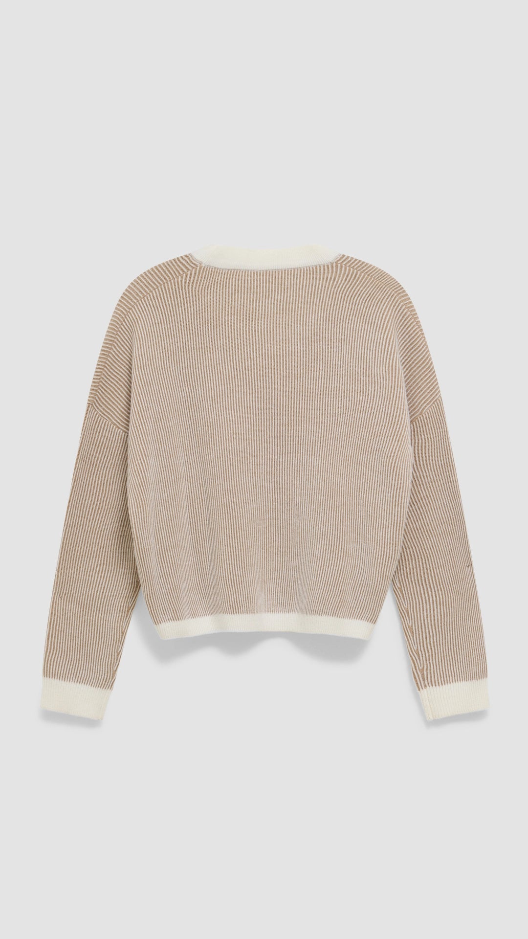CAMEL RIBBED WOMAN KNITTED SWEATER