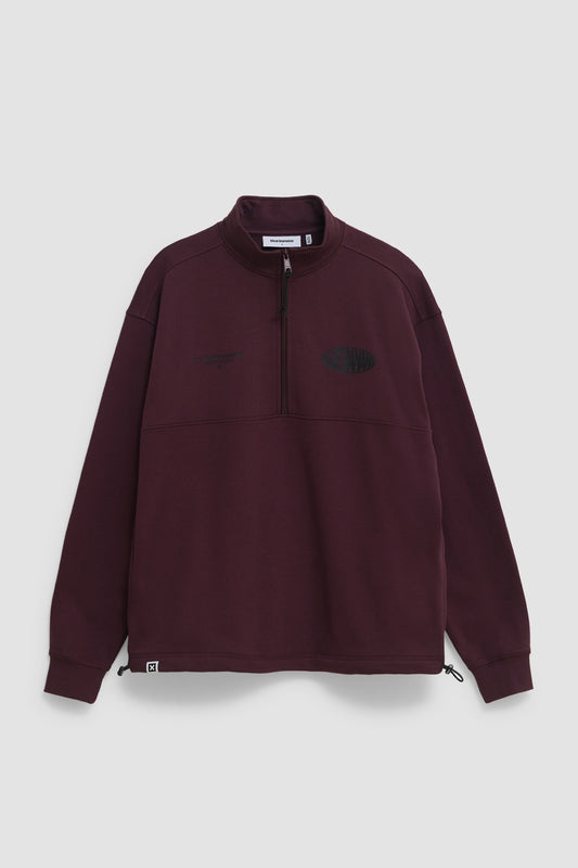 CHERRY OVAL HALF ZIP CREW