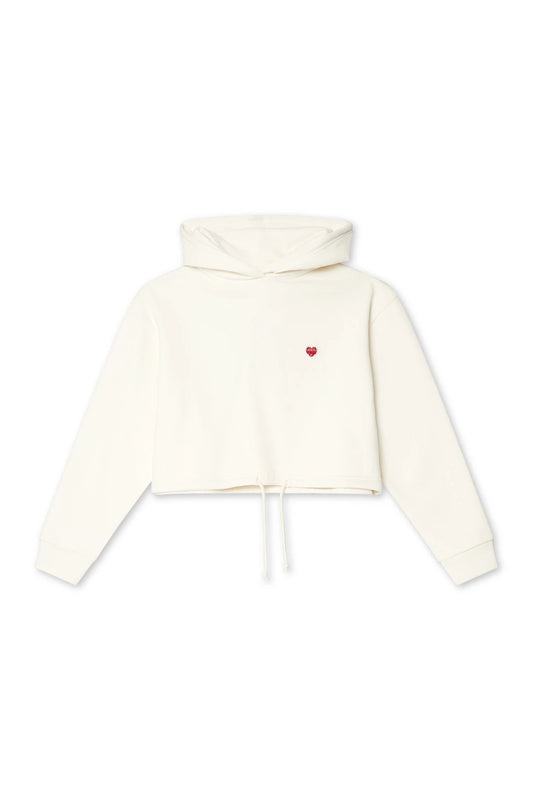 WHITE HEART WOMAN HOODIE