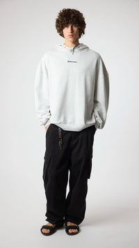 SUDADERA CON CAPUCHA CLEAN LIGHT GREY MELANGE