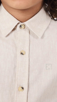 CAMISA KIDS DE LINO ECRU