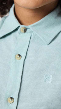 CAMISA KIDS DE LINO VERDE