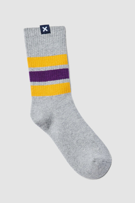GREY MELANGE STRIPED SOCKS