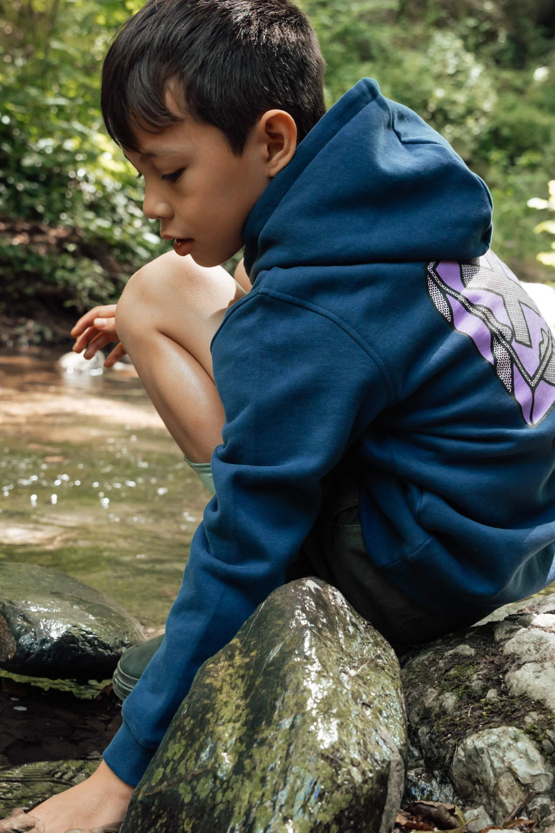 IMPERIAL BLUE FONT KIDS FULL ZIP HOODIE