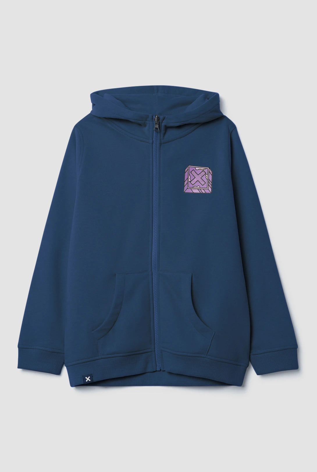 IMPERIAL BLUE FONT KIDS FULL ZIP HOODIE