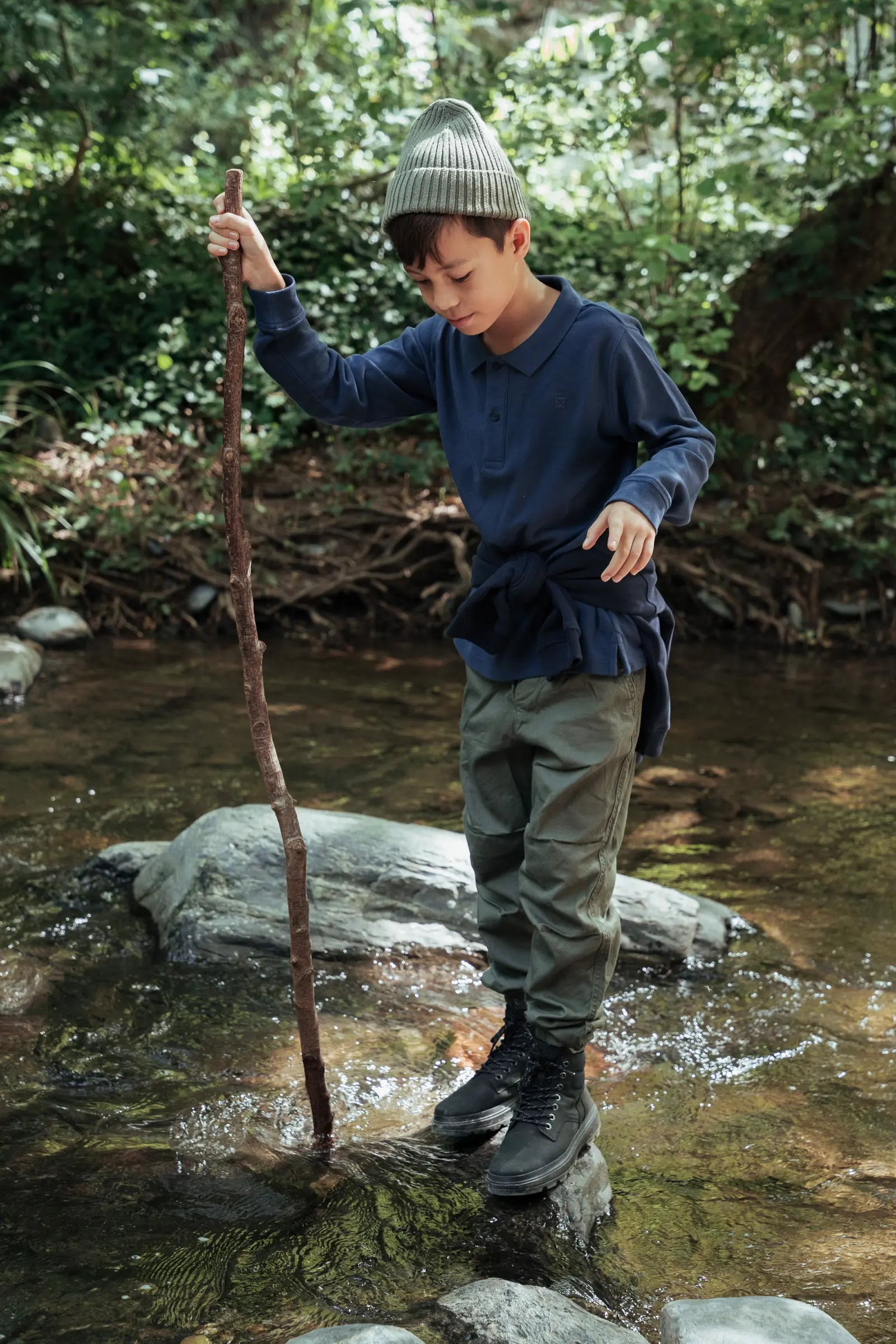 IMPERIAL BLUE NATURE KIDS LONG SLEEVE POLO