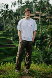 LIGHT GREY MELANGE HEART POCKET TEE