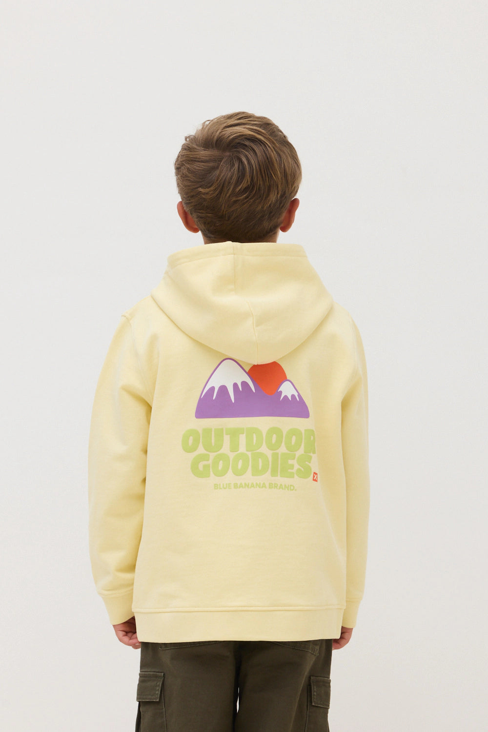 LIGHT YELLOW TRAIL KIDS FULL ZIP HOODIE