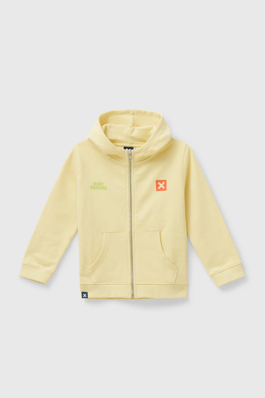 LIGHT YELLOW TRAIL KIDS FULL ZIP HOODIE