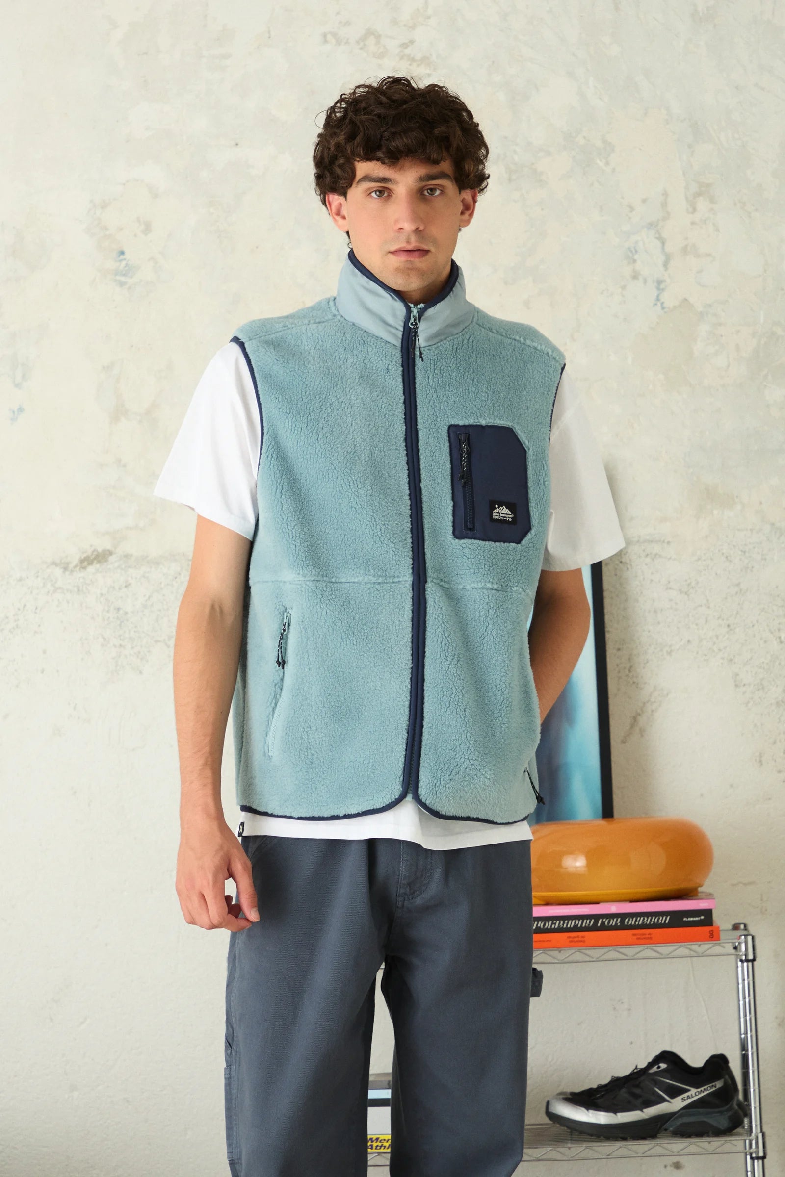 PACK CHALECO FLEECE ROPE MENTA + CAMISETA MANGA LARGA CLASSIC IMPERIAL BLUE