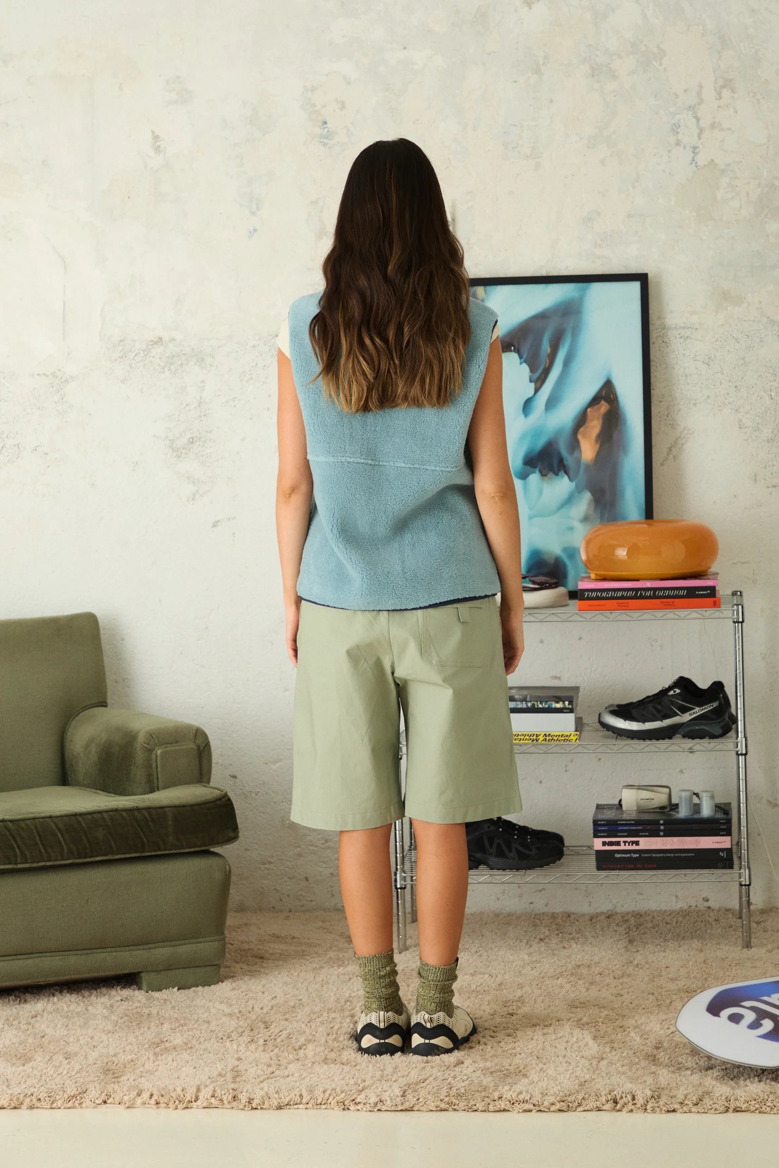 PACK CHALECO FLEECE ROPE MENTA + CAMISETA MANGA LARGA CLASSIC IMPERIAL BLUE