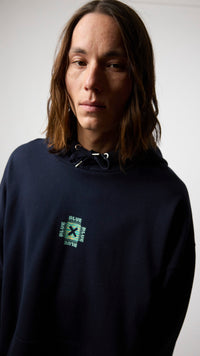 SUDADERA CON CAPUCHA FOAM AZUL MARINO