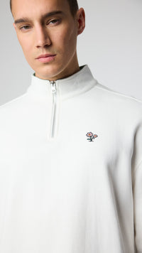 SUDADERA HALF ZIP BANK BLANCO ROTO
