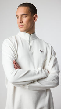 SUDADERA HALF ZIP BANK BLANCO ROTO