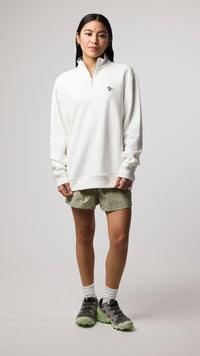 SUDADERA HALF ZIP BANK BLANCO ROTO