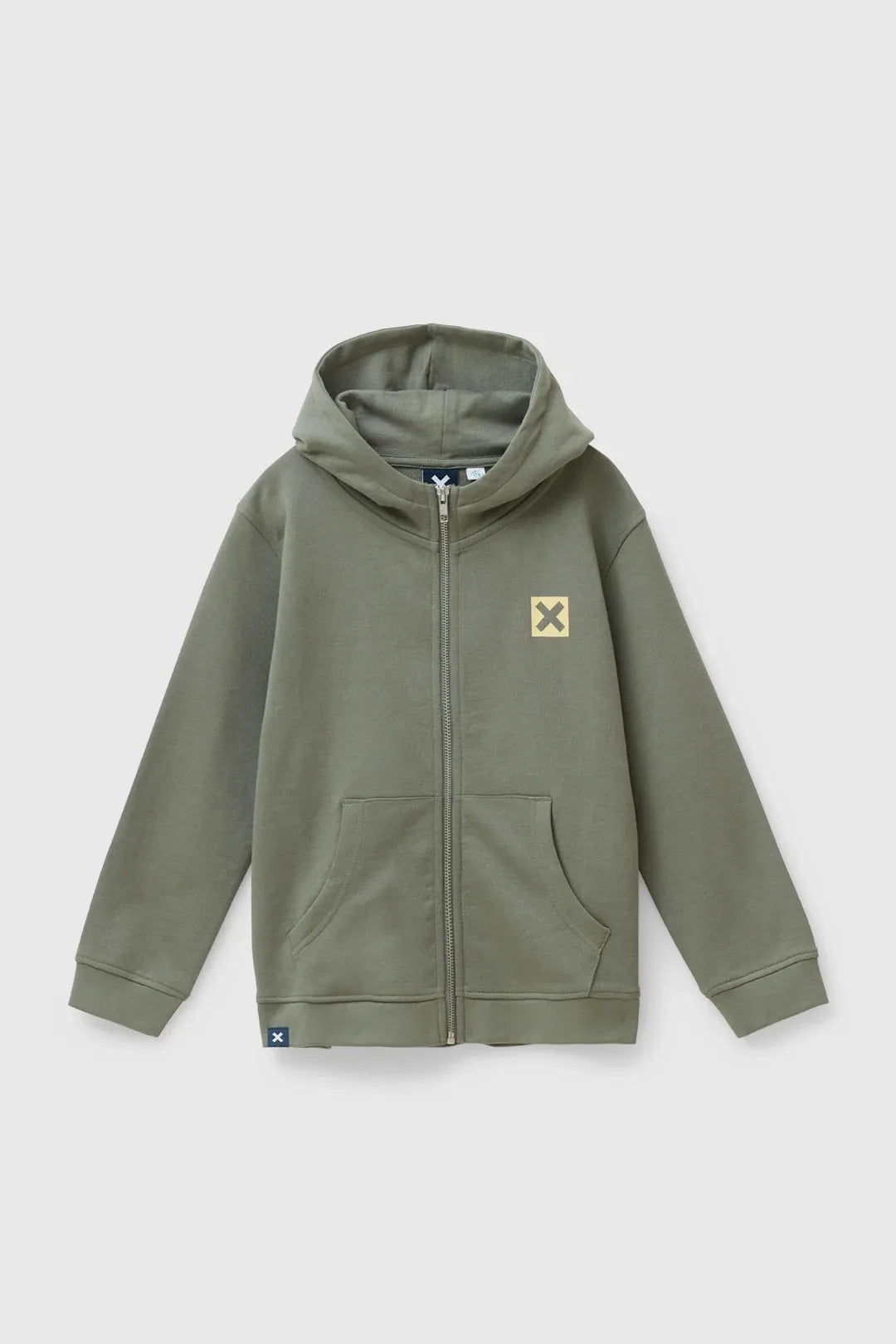 OLIVE GREEN NATURE KIDS FULL ZIP HOODIE