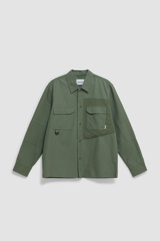 OLIVE GREEN TECH OVERSHIRT