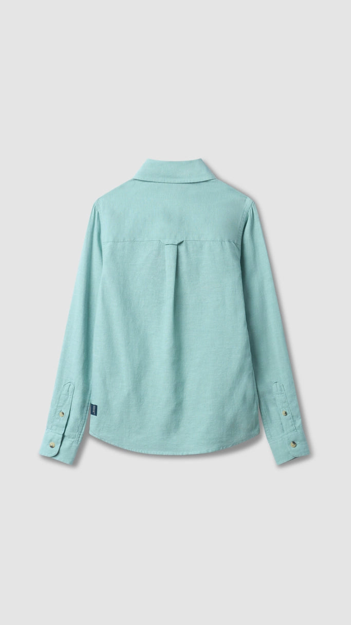 GREEN LINEN KIDS SHIRT
