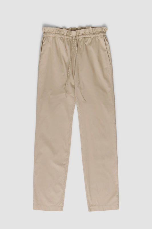 CAMEL POPLIN WOMAN STRAIGHT PANT