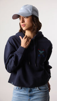 SUDADERA CON CAPUCHA MUJER CLASSIC AZUL MARINO