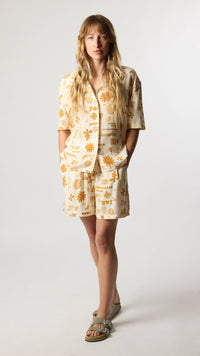 CAMISA MANGA CORTA MUJER TILE ECRU