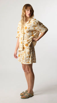 CAMISA MANGA CORTA MUJER TILE ECRU