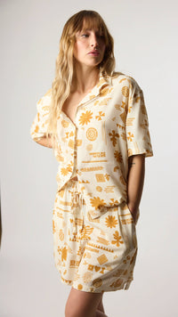 CAMISA MANGA CORTA MUJER TILE ECRU