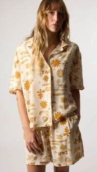 CAMISA MANGA CORTA MUJER TILE ECRU