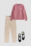 PACK SUDADERA NATURE SIENNA + PANTALÓN MATT STRAIGHT BEIGE + BLACK OLD SKOOL VANS SNEAKERS