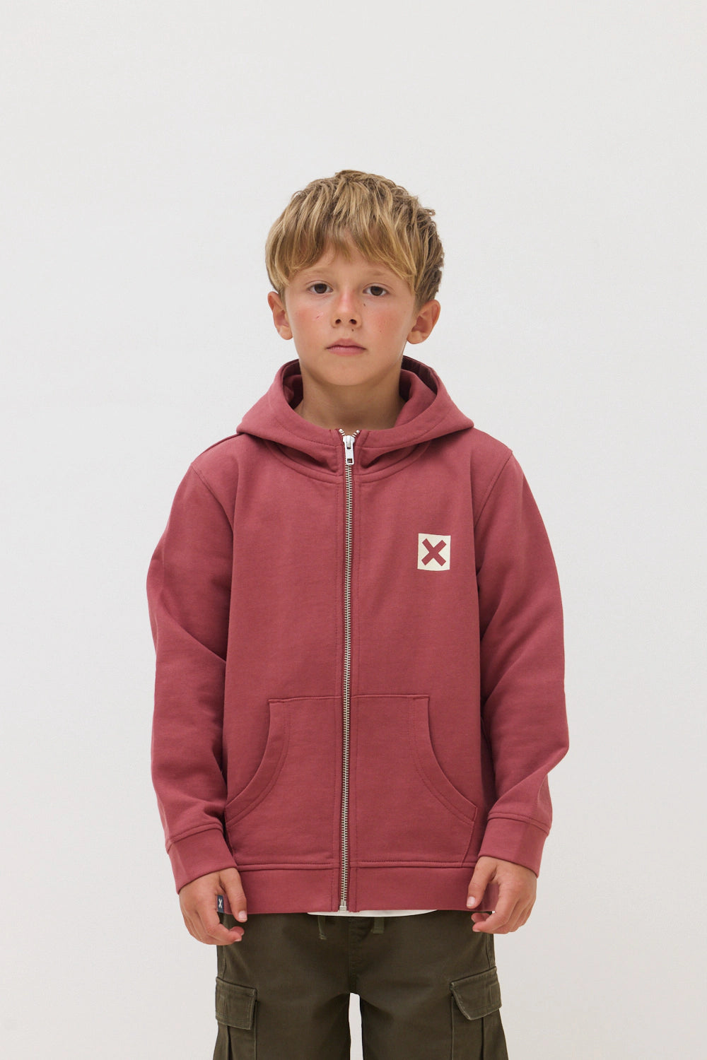 WINE NATURE KIDS FULL ZIP HOODIE