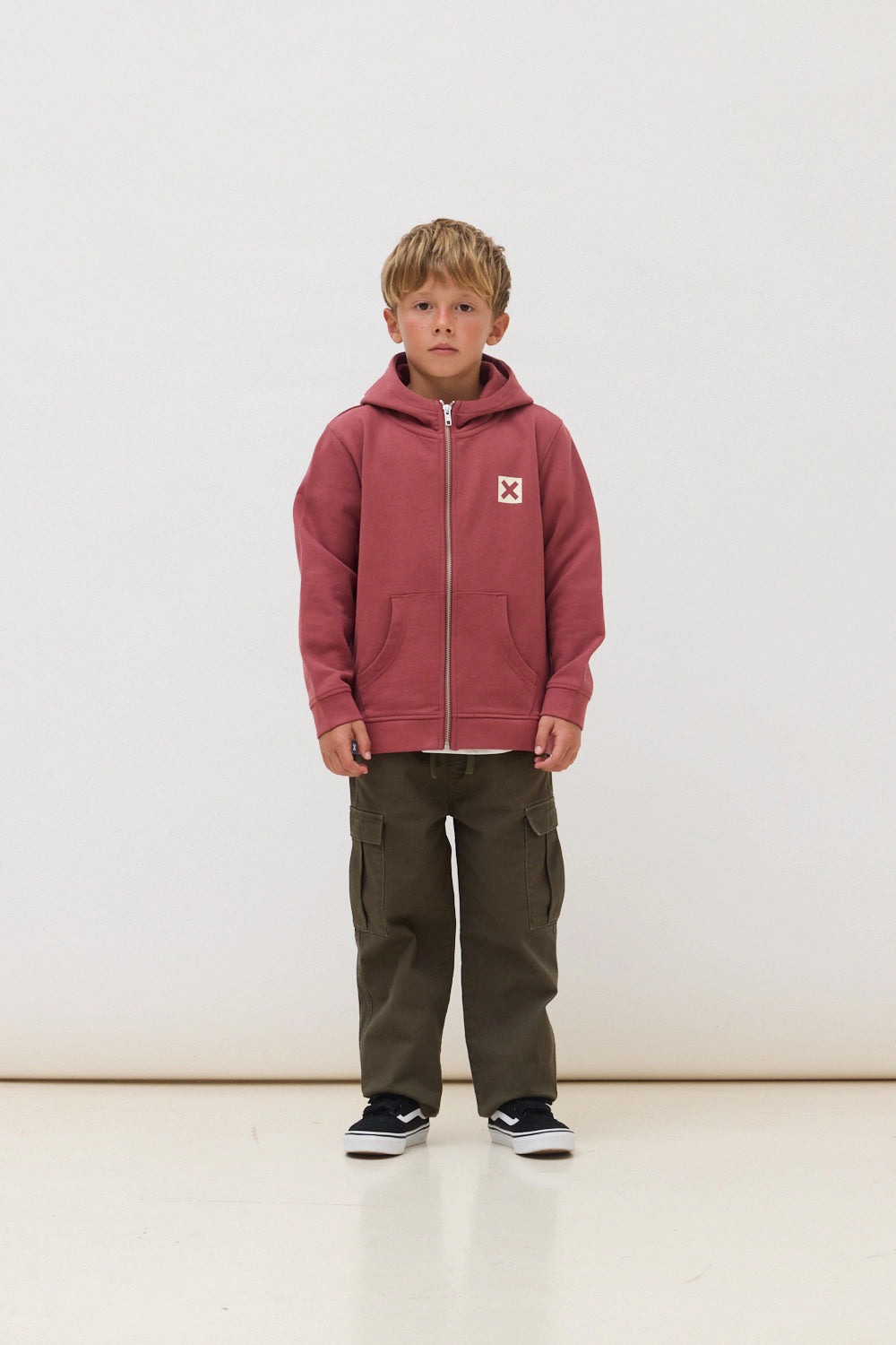 WINE NATURE KIDS FULL ZIP HOODIE