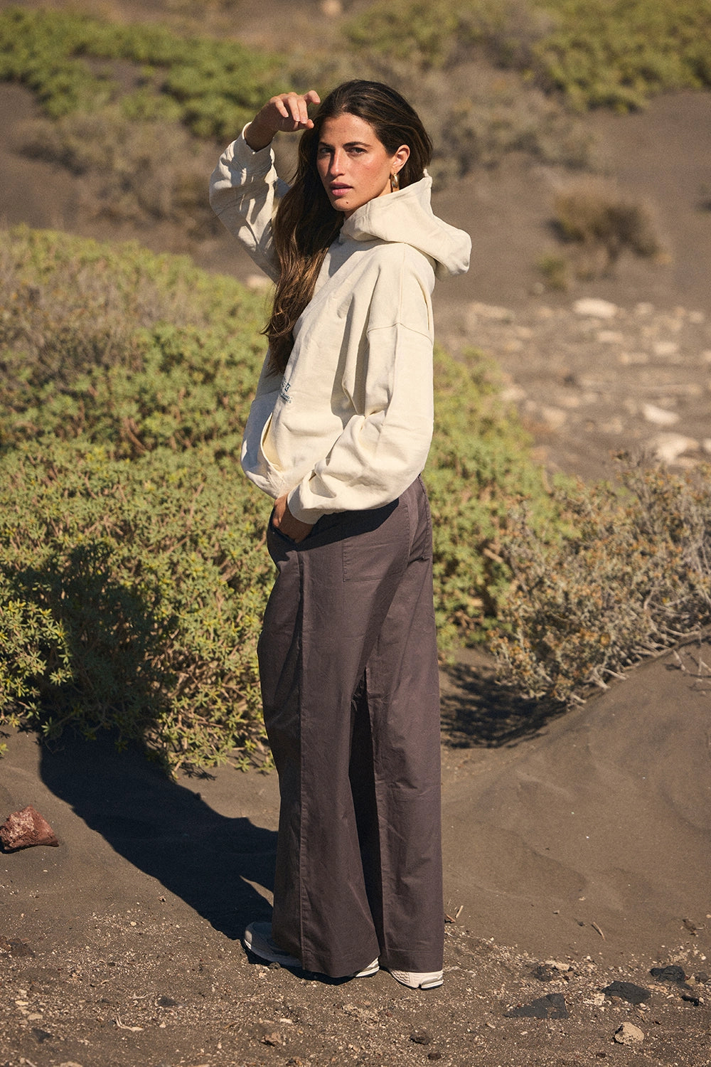 ANTHRACITE POPLIN WOMAN STRAIGHT PANT